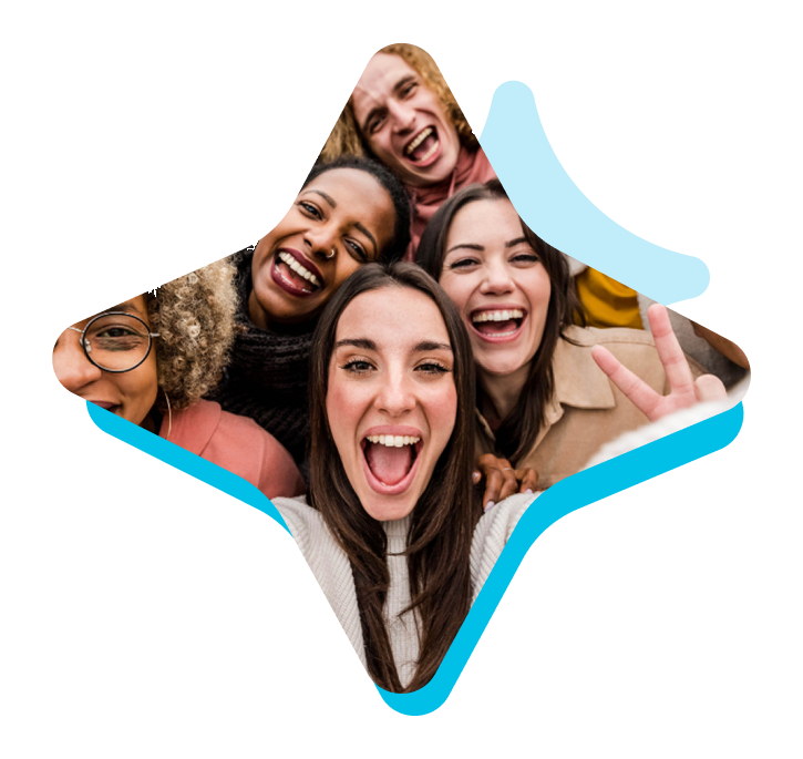 Cheerful group of students smiling