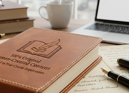 Leather journal reading 100% original human-created content