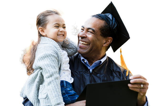 Happy graduate holding diploma